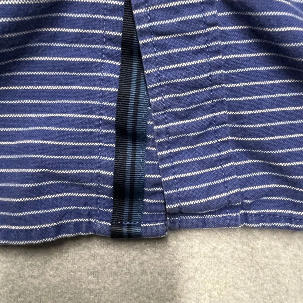 Banana Republic Oxford Slim Fit Mens Blue White Stripe Button Down Shirt‎ M